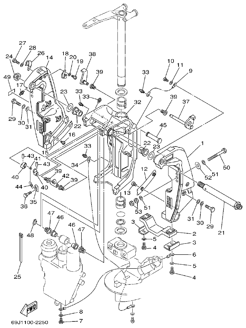 Yamaha A1 BRACKET 1 parts diagram